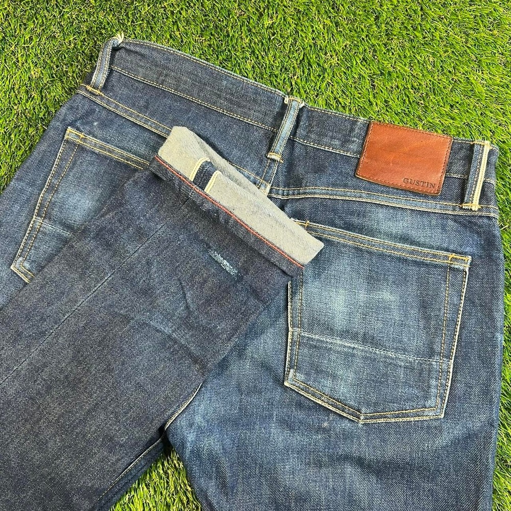 Gustin Slim Raw Selvedge Denim Jeans USA Made Japanese Style Indigo 32